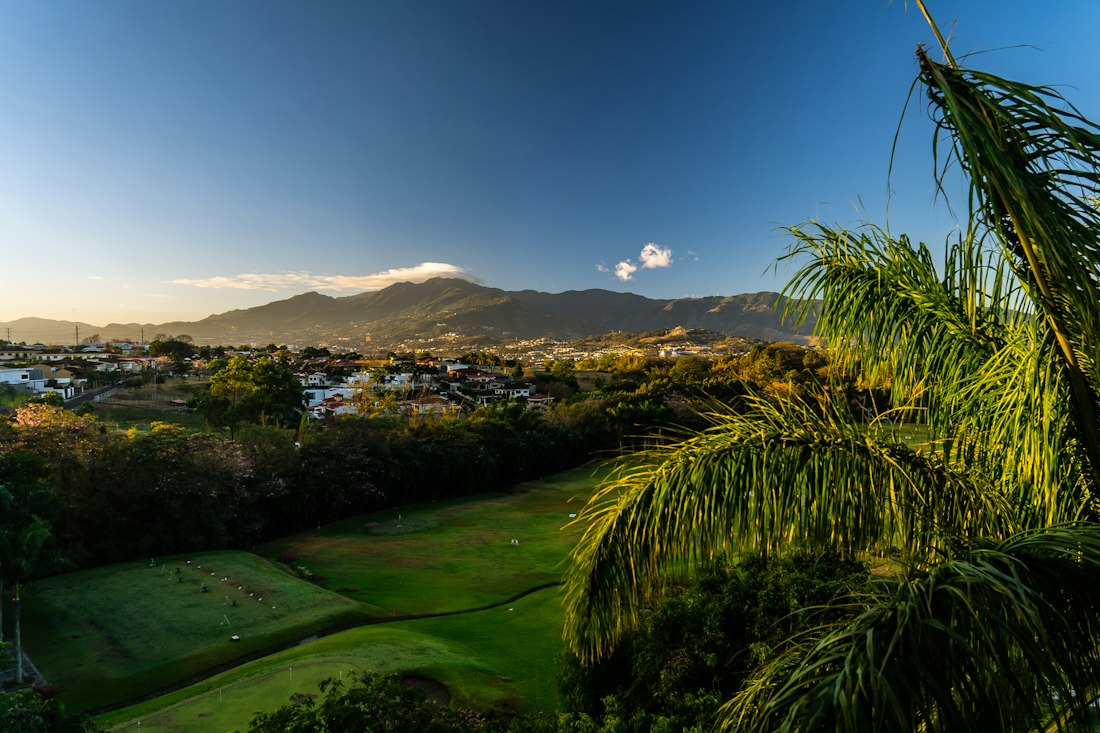 Green mountains and countryside in Costa Rica